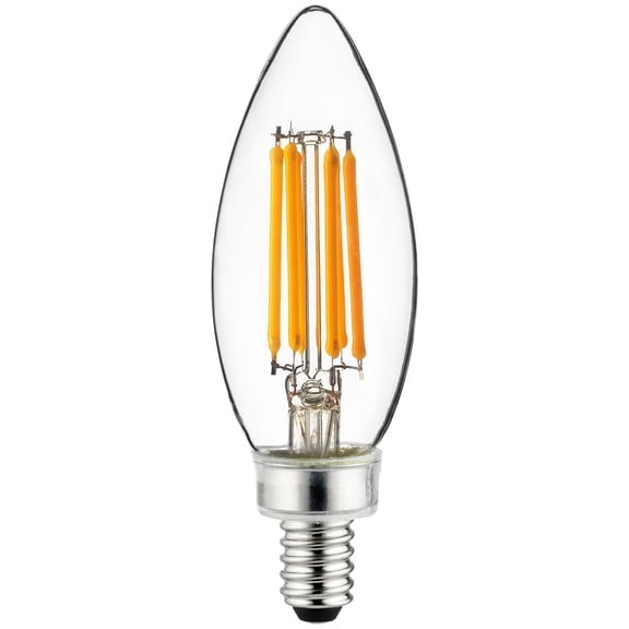 SUNLITE 5w E12 Candelabra LED Filament B11 Torpedo Tip 2700K Warm White