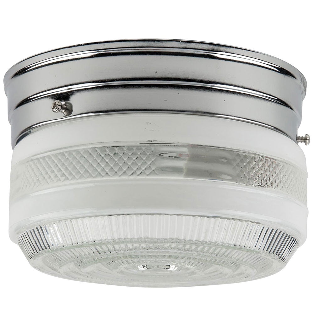 SUNLITE 6 inch max 60W Drum Ceiling Fixture, Chrome Finish, Semi ...