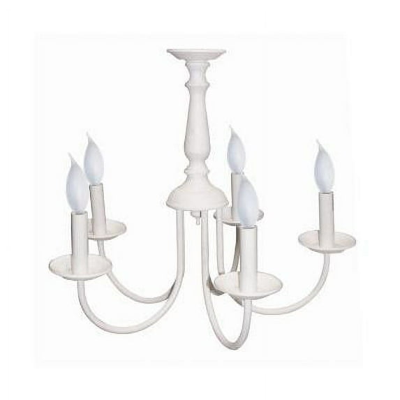 SUNLITE CH5WT White Textured Finish Chandelier Ceiling Fixture