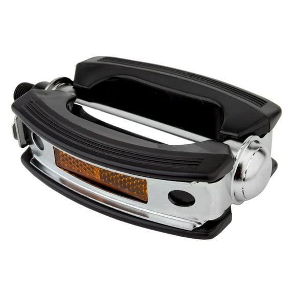 Sunlite Classic Bow Pedals 1/2" Steel Body Non-Slip Rubber Surface Black/Silver