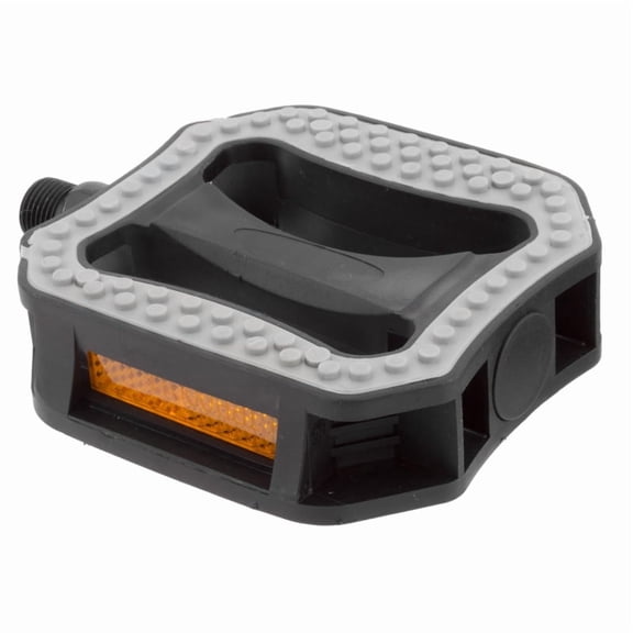 Sunlite Comfort Grip ABS Pedals 9/16" Resin Non-Slip Rubber Surface Black/Grey