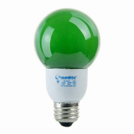 SUNLITE Compact Fluorescent 9W Colored Green Globes Bulb