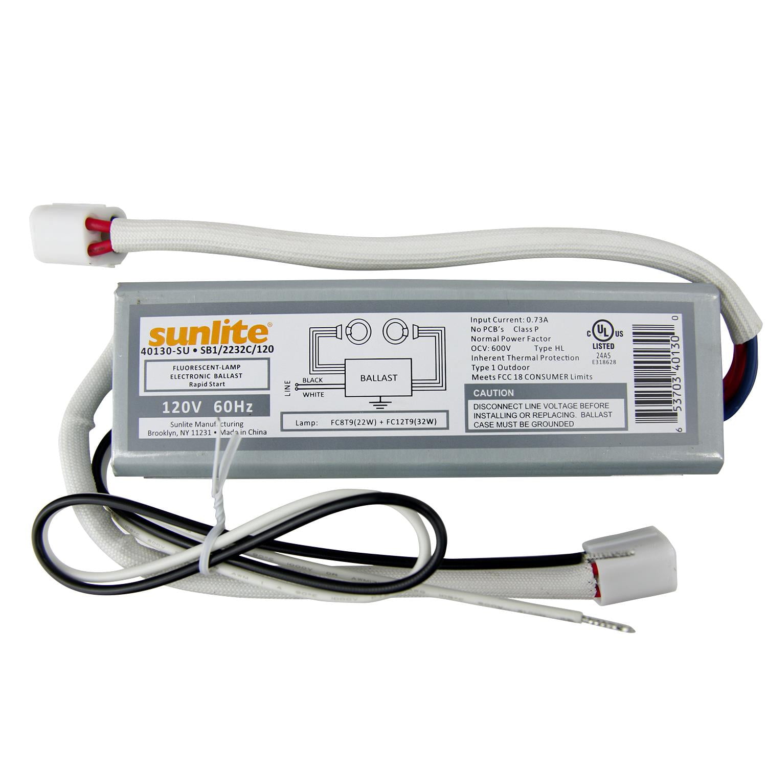Sunlite Fc SUNLITE FC8 & FC12 120V Electric Ballast - for FC8T9 22W & FC12T9 32W ...