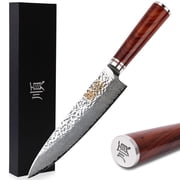 YOUSUNLONG 8-Inch Chefs Kitchen Knives with Hammered Damascus Steel Blade and Ergonomic Handle