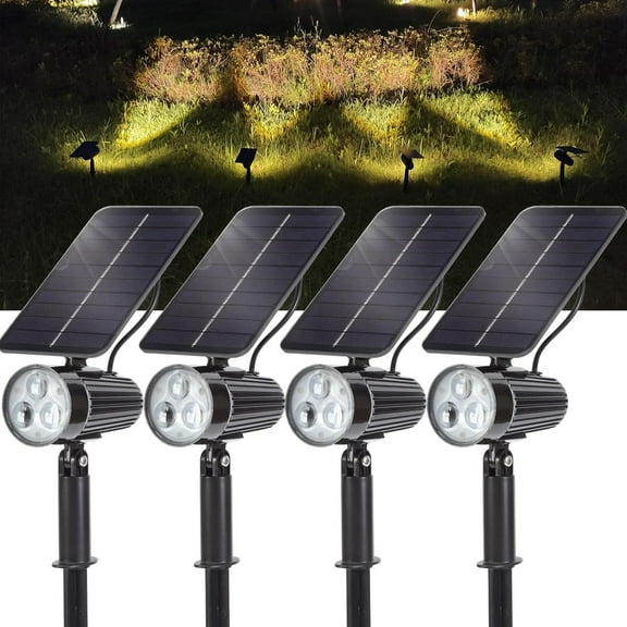 SUNLONG Solar Lights Outdoor, Solar Spot Lights Outdoor Waterproof Solar Powered Spotlights of 4 Pack