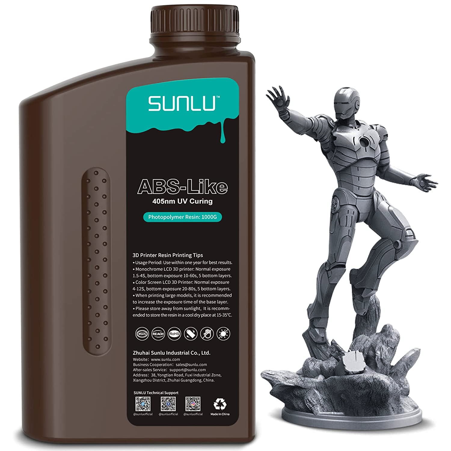 SUNLU 1KG ABS-Like 3D Printer Resin, Fast Curing Strong 405nm