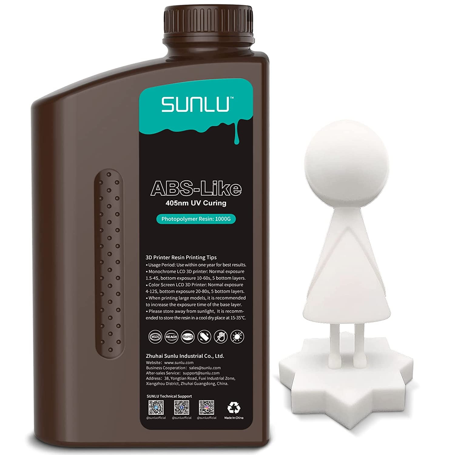 SUNLU ABS-like Resin 1000G,3D Printer Resin,For 4k/6k/8k  LCD/DLP/SLA,Non-Brittle