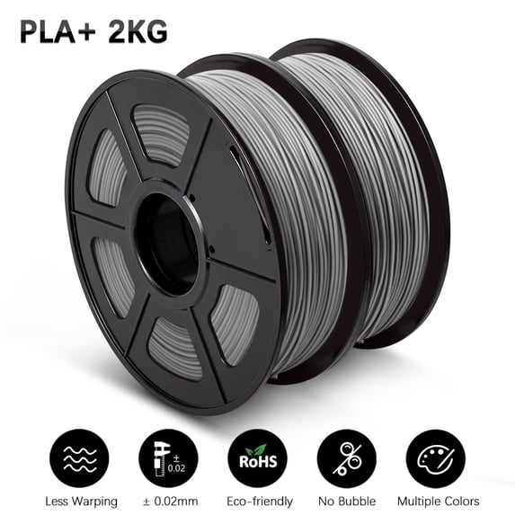 SUNLU 3D Printer Filament PLA Plus 1.75mm, SUNLU Neatly Wound 1.75mm PRO, PLA+ Filament for Most FDM 3D Printer, Dimensional Accuracy +/- 0.02 mm, 2 kg Spool(2.2lbs), Gray 2000g
