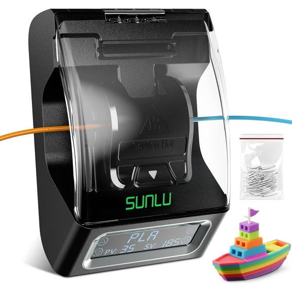 SUNLU Filament Connector, Filament Splicer with 200Pcs PTFE Sleeve for 3D Printer Filament 1.75mm, Fast Heating Up to 240C, Compatible with PLA PETG TPU ABS PA Nylon PA