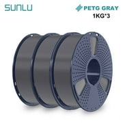 SUNLU PETG 3D Printer Filament 1.75mm Bundle,Dimensional Accuracy +/- 0.02 mm,1 kg/Spool,(Gray 3KGs)