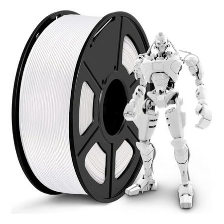 SUNLU PLA 3D Printer Filament 1.75mm, Dimensional Accuracy +/- 0.02 mm, 1kg/2.2LBS Spool , PLA 1.75 (White Color)