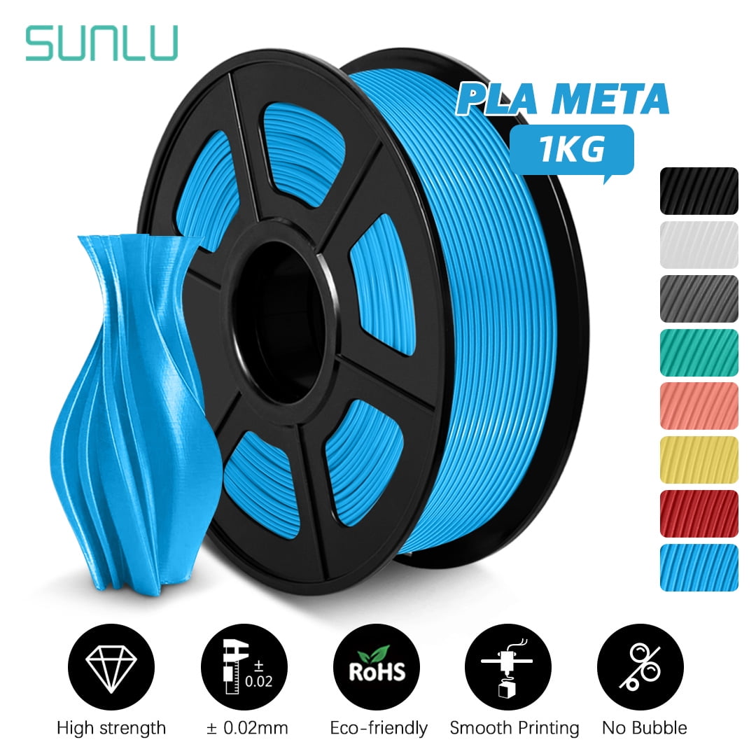 SUNLU PLA 3D Printer Filament 1.75mm, Neatly Wound PLA Meta Filament,  Toughness, Highly Fluid, Fast Printing for 3D Printer, Dimensional Accuracy  +/
