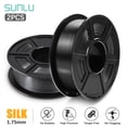 thumbnail image 1 of SUNLU Silk PLA+ 3D Printer Filament Bundle,1.75mm,Dimensional Accuracy +/- 0.02 mm,Black+Black, 1 of 5