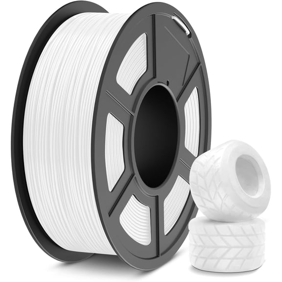 SUNLU TPU 3D Printer Filament 1.75mm, High Speed 95A TPU Filament 0.5KG (White)