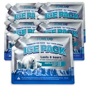 SUNLUG 5 Pcs Reusable Ice Packs for Coolers, Long Lasting Freezer Packs for Cooler Bag Lunch Bags Cooler Backpacks, Lunch Size