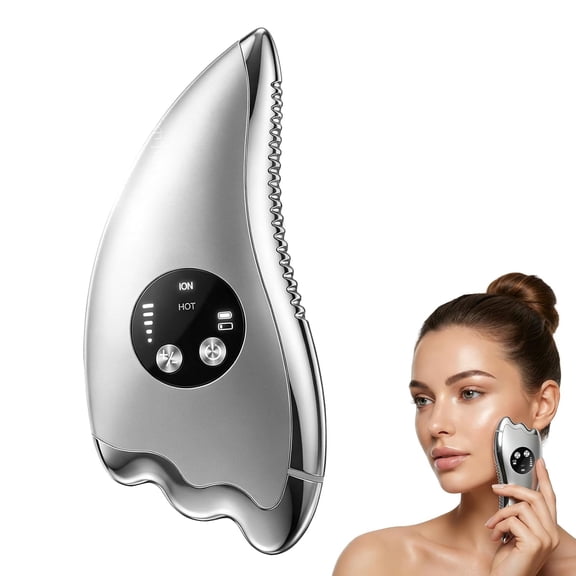 SUNLUXY Electric Gua Sha Tool with Microcurrent and Heat, 2-in-1 Dual-Sided Face Sculpting, No-Noise Tool for Chin Arms Legs Firming and Skincare