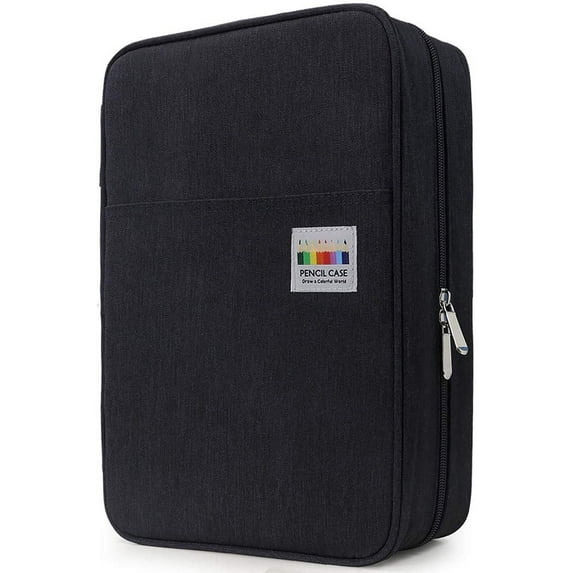 SUNMON Big Capacity Colored Pencil Case - 300 Slots Large Pen Case Organizer with Multilayer Holder for Prismacolor Colored Pencils & Gel Pen (Black)