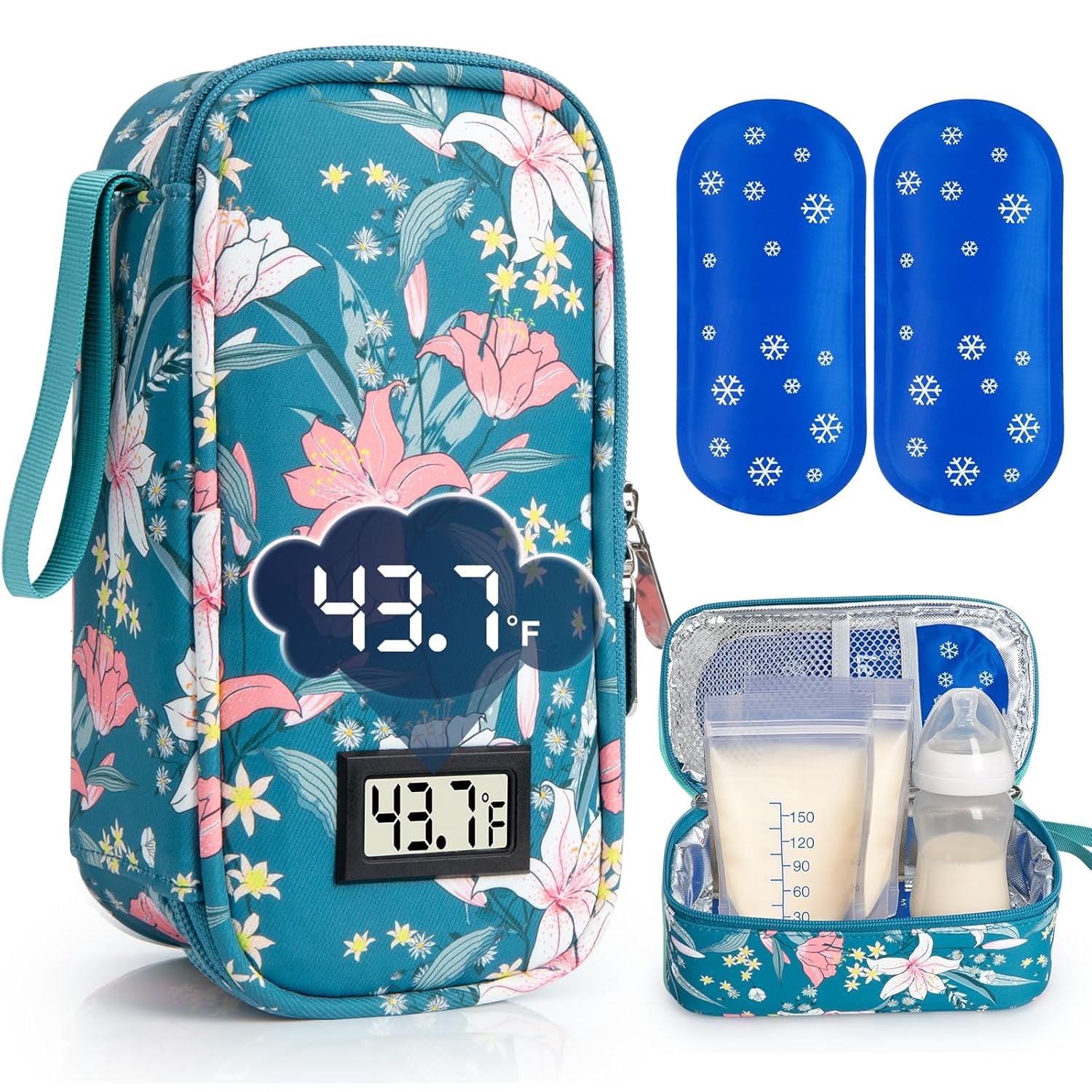 SUNMON Breast Milk Cooler Bag with Real-Time Temperature Display