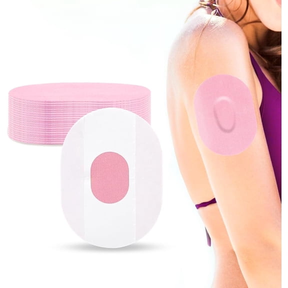 SUNMON Dexcom G6 Adhesive Patches- 7-14 Days Long Stay Fixation Monitor Protection, Waterproof Overpatch CGM Stickers for G6,Easy to Use Pre-Cut Adhesive Tape (20PCS Pink)