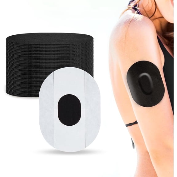 SUNMON Dexcom G6 Adhesive Patches (40pcs) - 10-14 Days Long Stay Fixation Monitor Protection, Waterproof Overpatch CGM Stickers for G6,Easy to Use Pre-Cut Adhesive Tape(4.3*3.1 Black)
