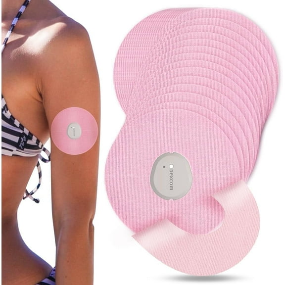 SUNMON Dexcom G7 Adhesive Patches(20PCS)- 7-14 Days Long Stay Fixation Monitor Protection, Waterproof Overpatch CGM Stickers for G7,Easy to Use Pre-Cut Adhesive Tape (Pink)