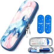 SUNMON Insulin Cooler Travel Case - Small Handy Medical Diabetic Insulated Organizer Portable Cooling Bags for Insulin Pen and Diabetic Supplies (Marble Purple)