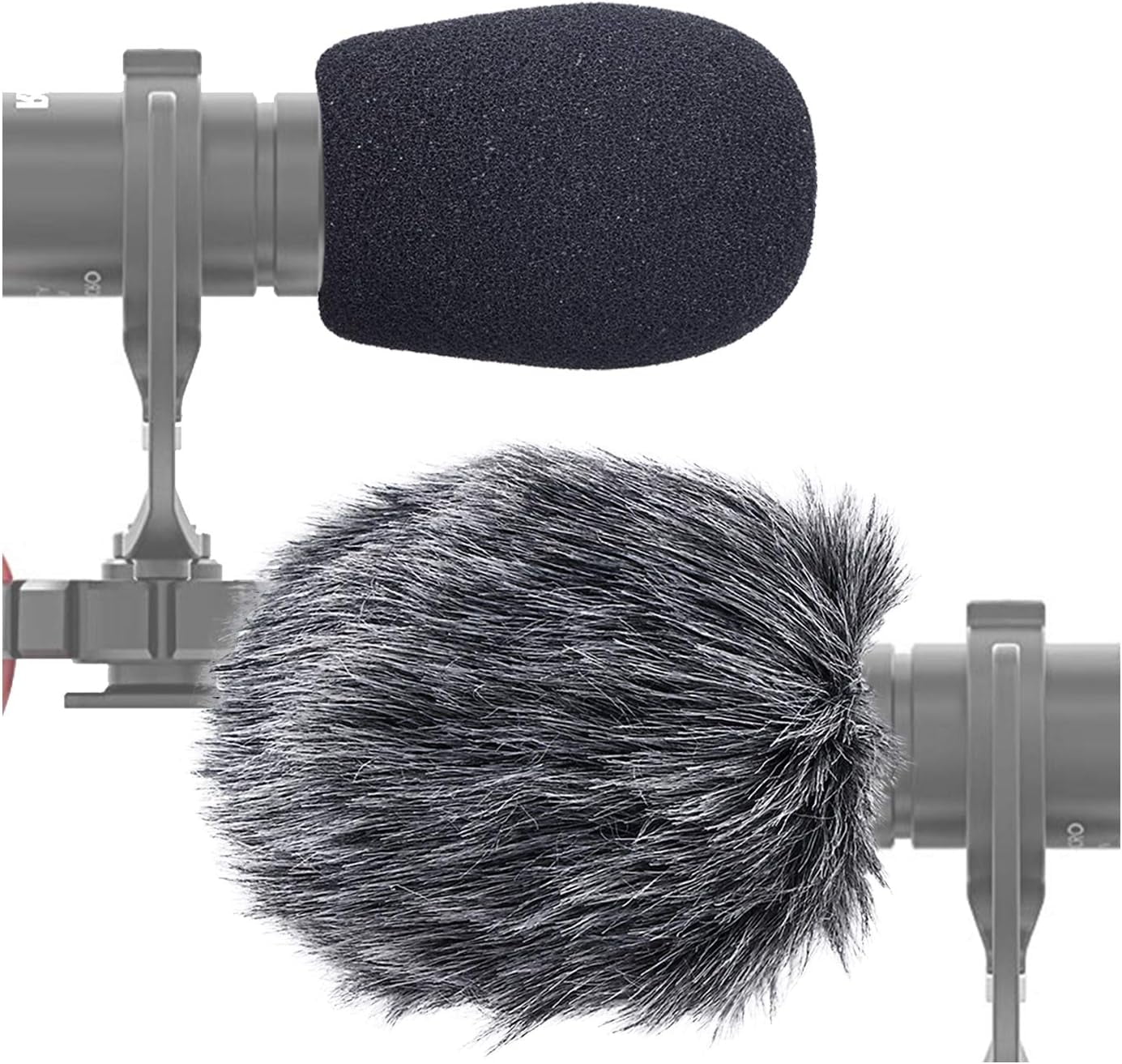SUNMON Furry Windscreen Muff, Mic Pop Filter/Foam Wind Cover fits Rode