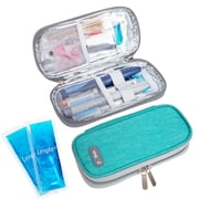 SUNMON Insulin Cooler Travel Case with 2 TSA Approved Ice Packs - Insulin Pen Cooler Case, Suitable for Diabetic Insulin Bag, Medication for Peptide CaseGreen