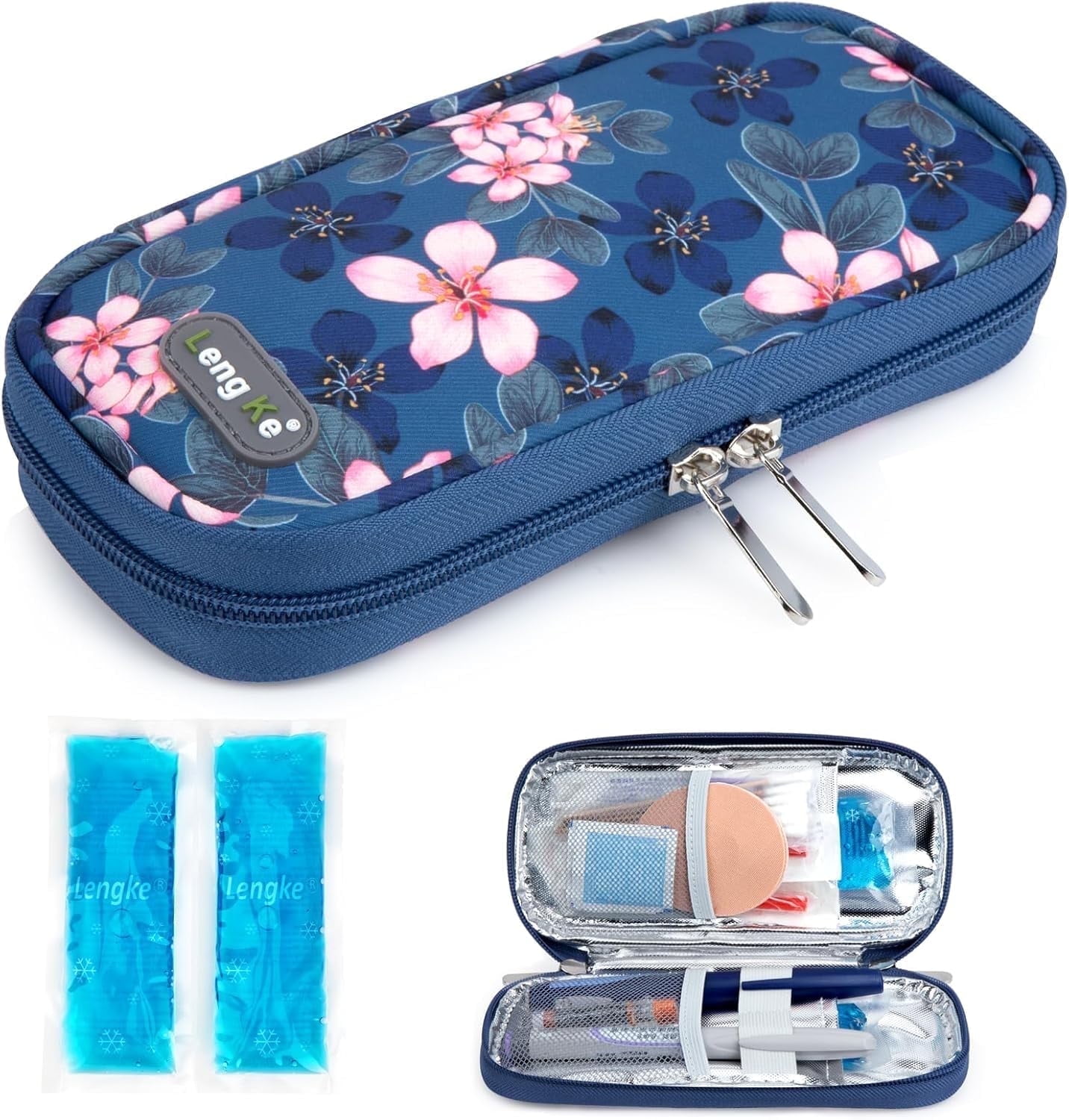 Diabetic Supply Travel Case Organizer Bag for Glucose Monitoring System, Bl : CURMIO Diabetic Supplies Bag for Glucose Meter