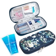 SUNMON Insulin Cooler Travel Case with 2 TSA Approved Ice Packs - Insulin Pen Cooler Case, Suitable for Diabetic Insulin Bag, Medication for Peptide Case Camellia