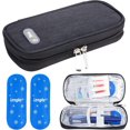 thumbnail image 1 of SUNMON Insulin Cooler Travel Case, Diabetic Insulated Organizer Portable Cooling Medical Bag for Insulin Pen and Medication Diabetic, 1 Piece Travel Case Supplies with 2 Tsa Approved Ice pack (Black), 1 of 9