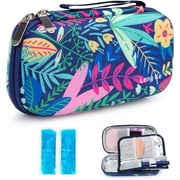 SUNMON Insulin Cooler Travel Case - Diabetic Insulated Organizer Portable Cooling Medical Bag for Medication Cooling Insulation, Insulin Pen Case with 2 Tsa Approved Cooler Ice pack Tropical Rainfor