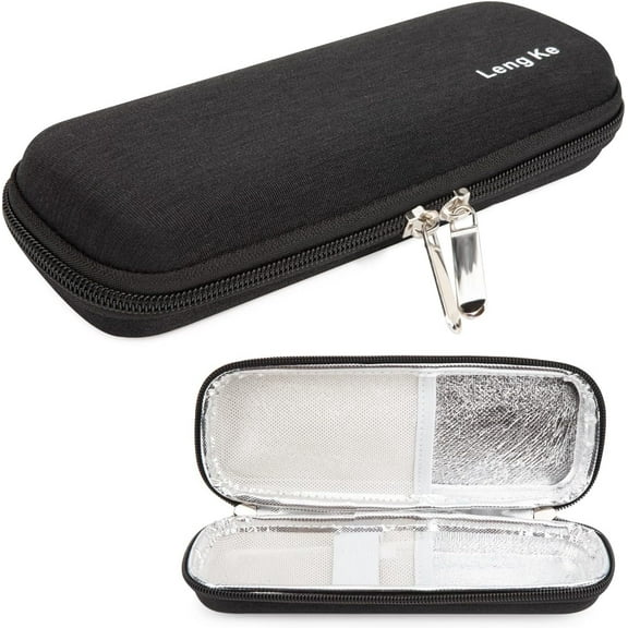 SUNMON Insulin Cooler Travel Case - Handy Medication Insulated Diabetic Carrying Cooling Medical Bags for Insulin Pen and Diabetic Supplies (Black)