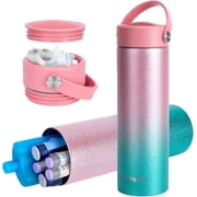 SUNMON Insulin Cooler Travel Case - TSA Approved Diabetes Travel Case Medical Cooler Bottle, Portable Insulin Pen Case for Diabetic Supplies Glitter Pink