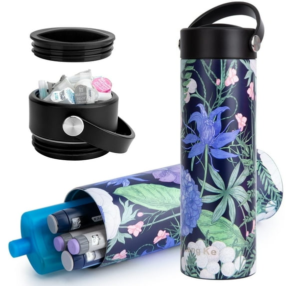 SUNMON Insulin Cooler Travel Case - TSA Approved Diabetes Travel Case Medical Cooler Bottle, Portable Insulin Pen Case for Diabetic Supplies (Hydrangea)
