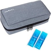 SUNMON Insulin Cooler Travel Case - TSA Approved Ice pack Travel Case Medical Bags for Diabetes Medication and Blood Glucose Meter Supplies Grey