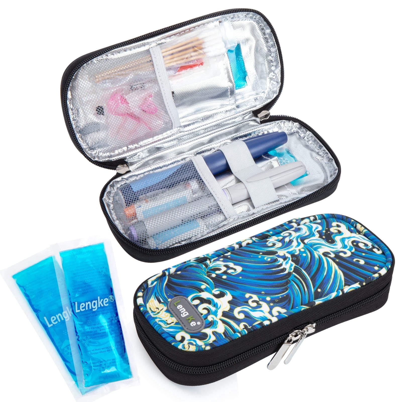 SUNMON Insulin Cooler Travel Case - Diabetes Care Insulated Organizer  Portable Cooling Medical Bags for Insulin Pen and Medication Diabetic Case  with 2 Tsa Approved Ice pack (Purple)