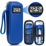 SUNMON Insulin Cooler Travel Case TSA Approved, Temperature Display Diabetic Travel Case, Portable Insulin Pen Cooler Travel Case for Ice Pack, Travel Diabetic Supplies (Blue)