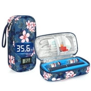 SUNMON Insulin Cooler Travel Case for Pen & Vials, Temperature Display Diabetic Medical Cooling Bag with Protective Ice Brick, Tsa Approved Refrigerated Diabetes Supplies Carrying Organizer(Black)