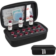 SUNMON Peptide Case for Fridge, 18-Slot 5ml10ml Vial Storage Organizer, Container Holder for 5-10ml Insulin & GLP-1 Peptide Vials, Fridge Storage, Moisture Protection, Diabetic Case Black