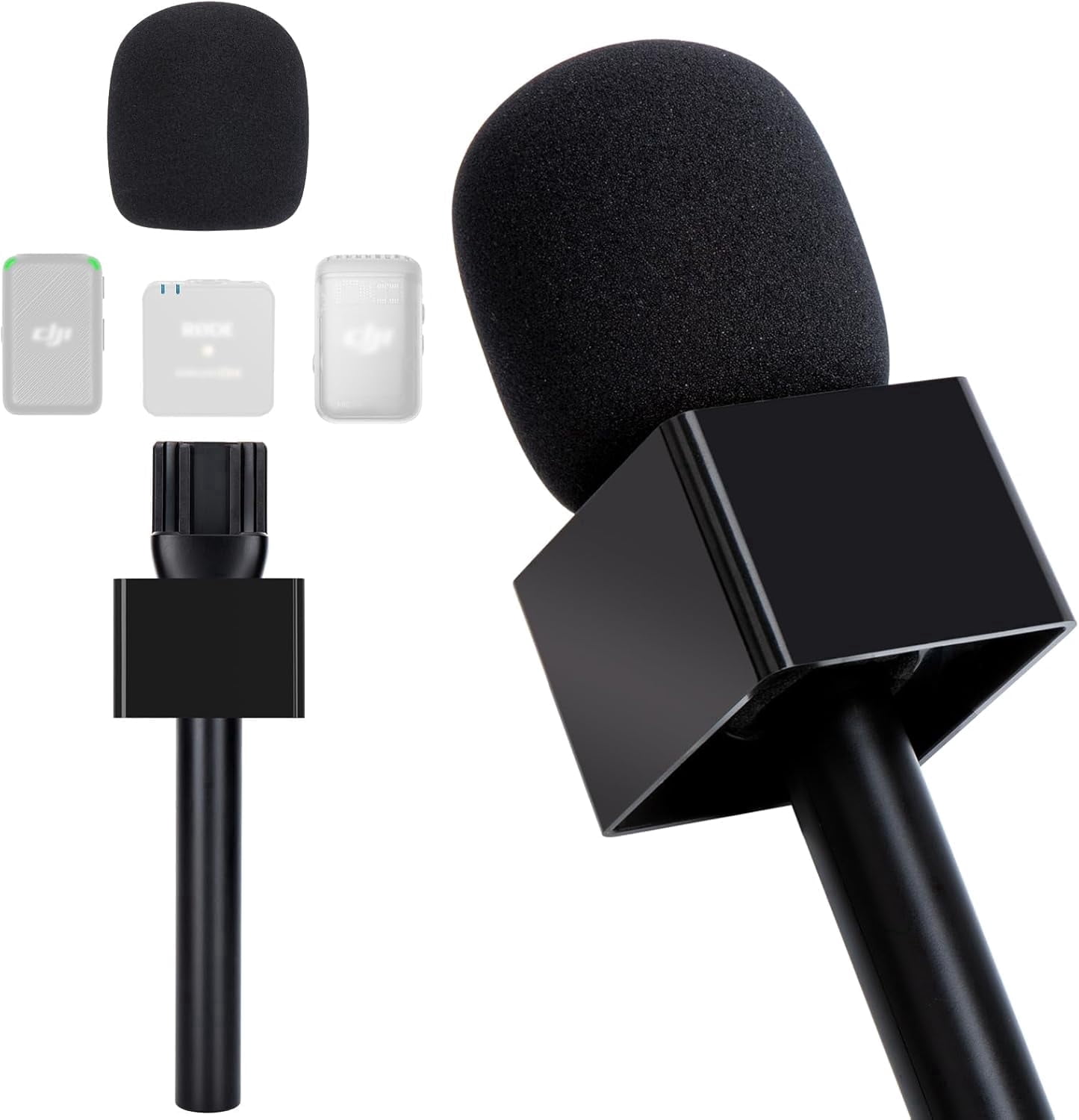 SUNMON Mic Handle for Rode GO I/II/Pro DJI Mic 1/2,Rode Interview