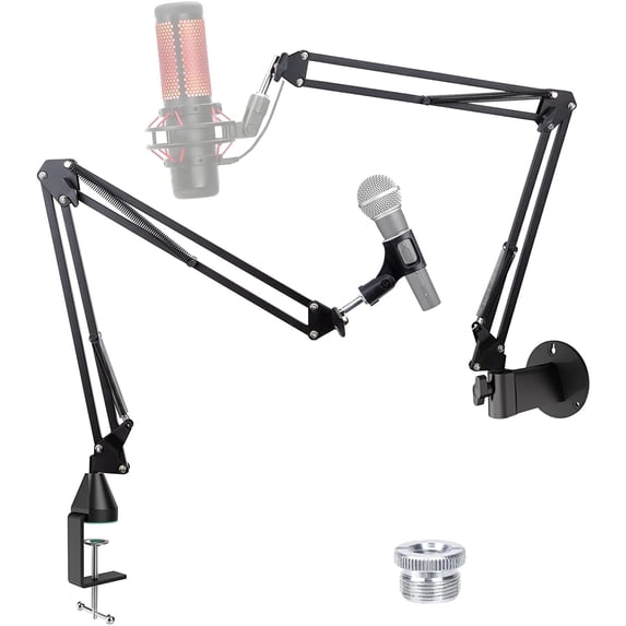 SUNMON Microphone Wall Mount and Metal Table Mounting Clamp, Universal ...