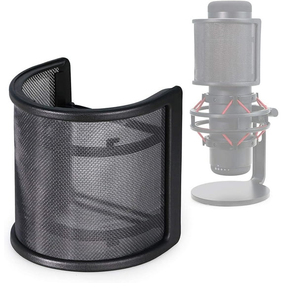 SUNMON QuadCast Mic Pop Filter - Microphone Windscreen Mask Shield Compatible with HyperX QuadCast S USB Gaming Microphone