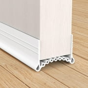 SUNMON Silicone Door Draft Stopper, 39in Upgraded Slide-on Under Door Seal Blocker, Under Door Sweep Weather Stripping（White）