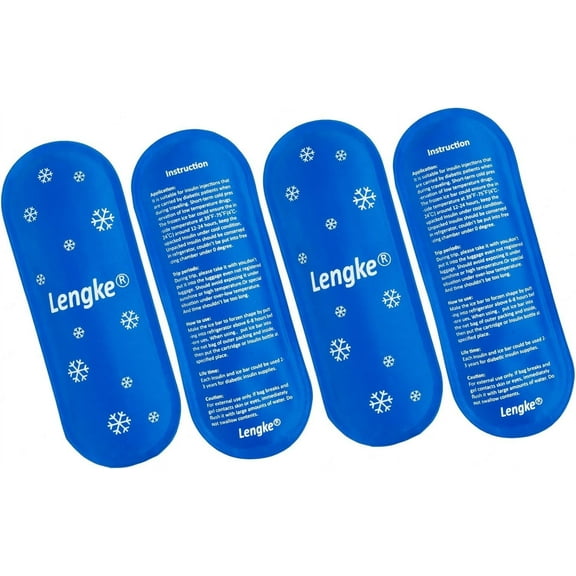 SUNMON TSA Approved Ice packs - Insulin Cooler Travel Case Ice packs for Medications Refrigerated（4 pcs, 6.9*2.7*0.3 in）