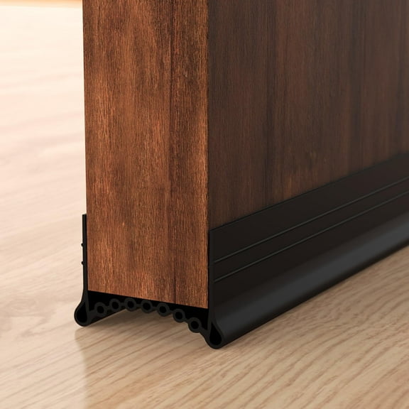 SUNMON Silicone Door Draft Stopper, 39in Upgraded Stripping for Door Slide-on Under Door Seal Blocker, Under Door Sweep Weather Stripping(Black)