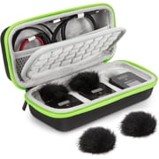 SUNMON Wireless Go II Case with 2 Packs Windscreen Muff - Flocking Mic Hard Carring Case with Windshield Compatible with Rode Wireless GO 2 Microphone