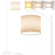 SUNMORY Arc Floor Lamp,Modern Floor Lamp with 9W 3 Color Temperatures Bulb,Metal Standing Lamps with Adjustable Hanging Lampshade,Tall Floor Lamps for Living Room,Bedroom,Office