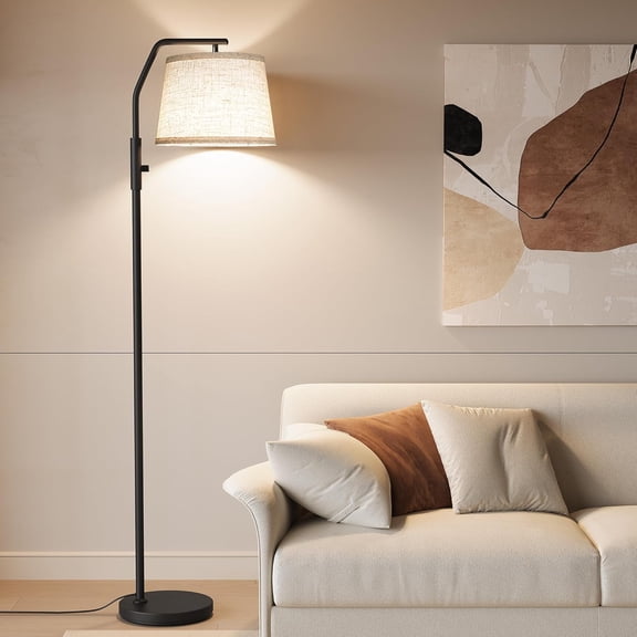SUNMORY Floor Lamps for Living Room, 9W Bulb Included, Tall Lamp Bedroom with Adjustable Head, Modern Standing Lamp, 0-100% Dimmable Arc Dining Room Office Nursery, Black.