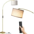 thumbnail image 1 of SUNMORY Gold Floor Lamp with Remote, Modern Arc Floor Lamp with Stepless Dimmable Bulb, Tall Lamp for Living Room with Shade, 1 of 7